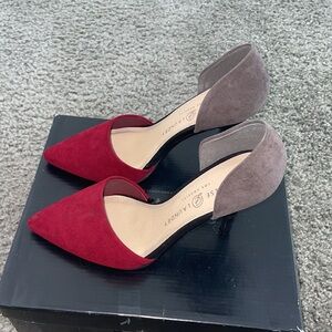 Red and Gray Chinese Laundry Heels